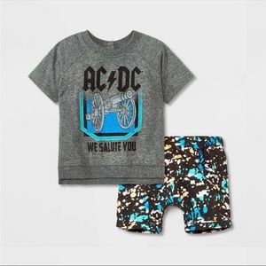 AC/DC Baby Boy Shorts Set 2-Piece Outfit NWT